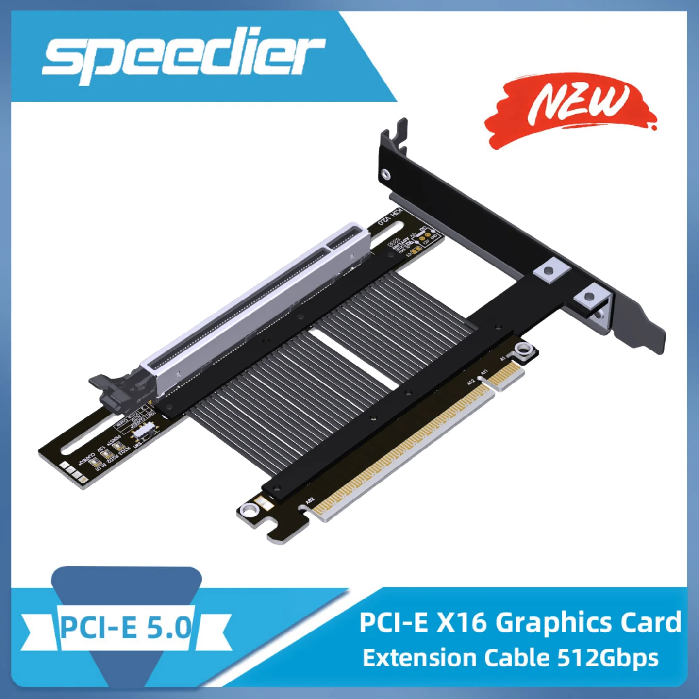 2025 nuevo Cable de extensión de tarjeta gráfica ADT PCIe 5,0x16 GEN5 elevador de Cable Flexible sin pérdidas de alta velocidad para NVIDIA RTX50 AMD RX90xx