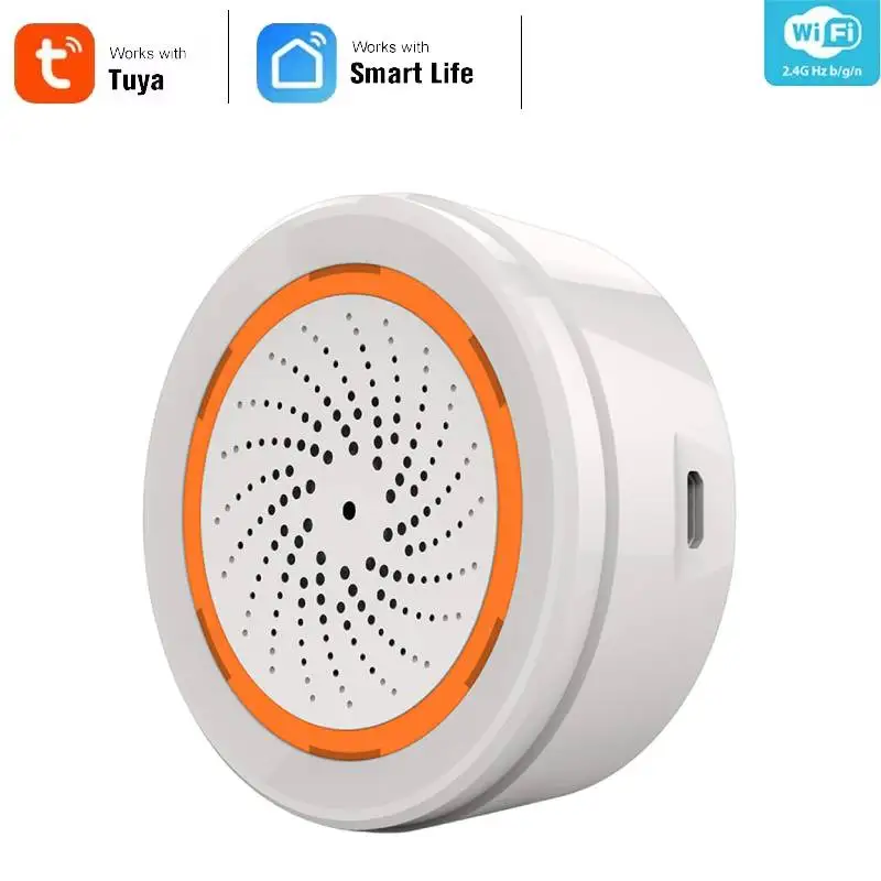 Alarma de sirena inteligente Tuya Zigbee, Sensor de luz de sonido, sirena de alarma inteligente, aplicación de alerta de 90dB, Control remoto, sistema de protección de seguridad para el hogar - imagen 2