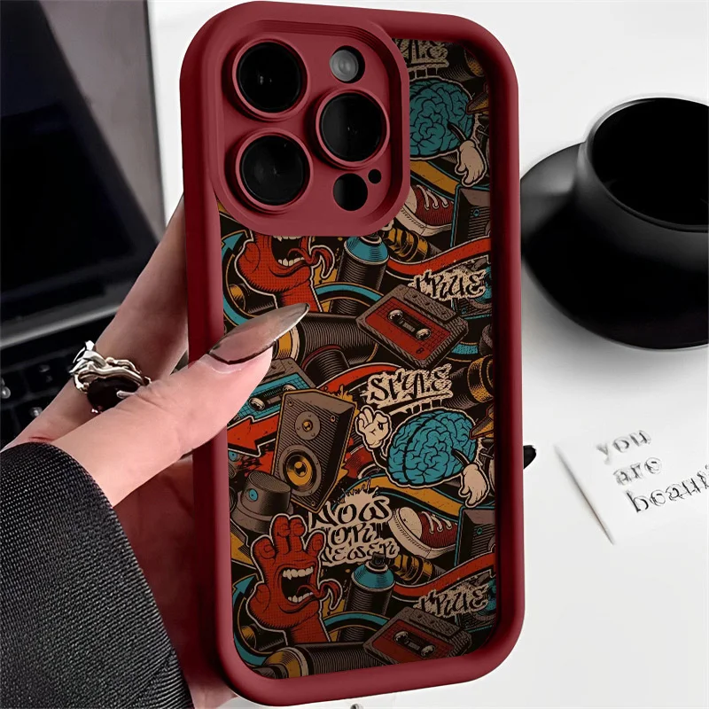 Funda para Samsung Galaxy A54 A53 A34 A14 A52S A52 A55 A33A13A32 A24 A73 A22 A23 4G 5G para Graffiti wall Cool funda de teléfono suave