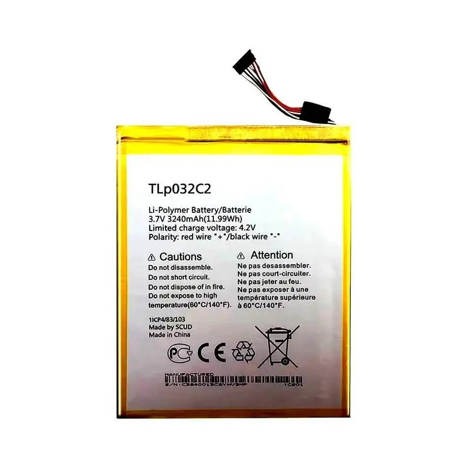 3240Mah For Alcatel One Touch Pixi 8 8.0 3G 9005X OT-9005X Long-Lasting Mobile Phone Battery Tlp032cc - imagen 2