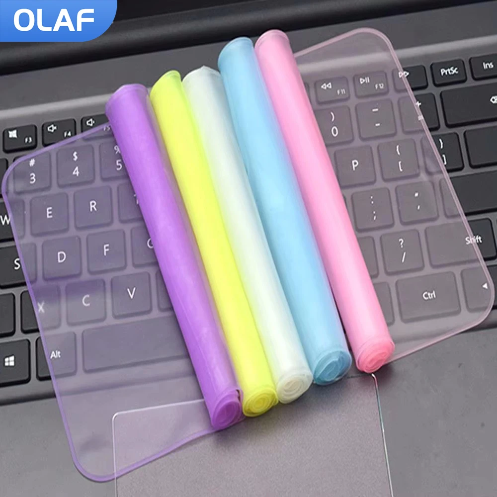 Protector Universal de cubierta de teclado de ordenador portátil, película protectora de silicona impermeable a prueba de polvo para teclado de ordenador portátil de 12-17 pulgadas