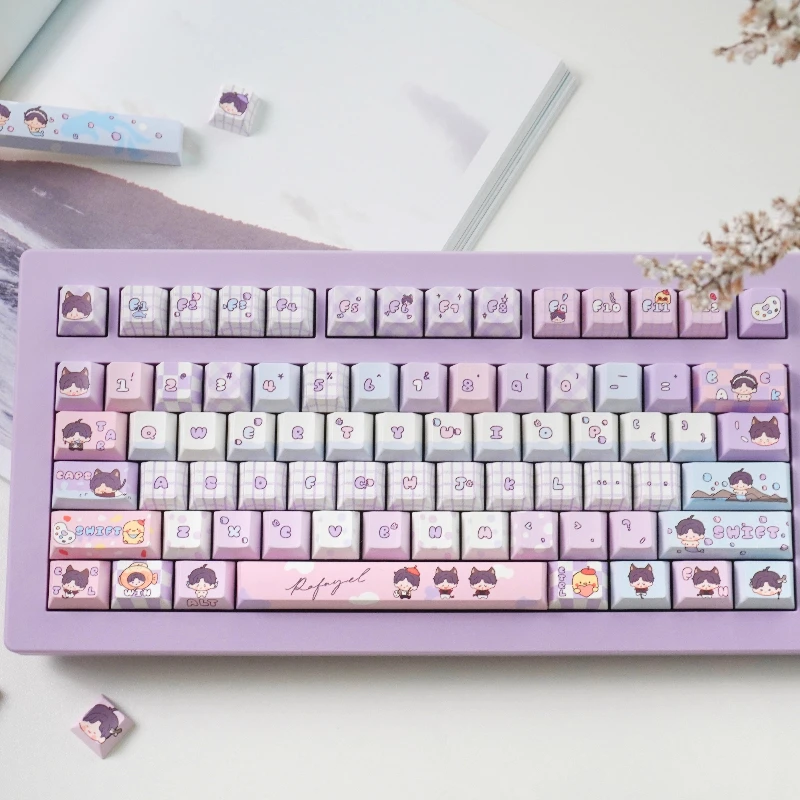 Love and Deepspace Rafayel teclas personalizadas PBT EOA/cereza perfil teclas lindo dibujos animados anime punto teclas artesanales para jugadores - imagen 3