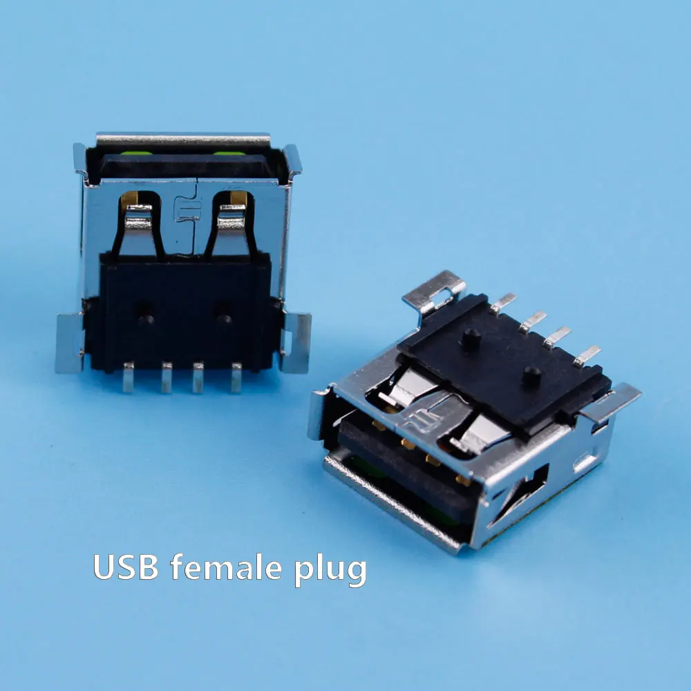 Conector de soldadura hembra tipo A, Conector de 2 A 10 piezas, puerto estándar USB, 4 pines, PCB, tipo de USB-A, SMT, 4 pines - imagen 3