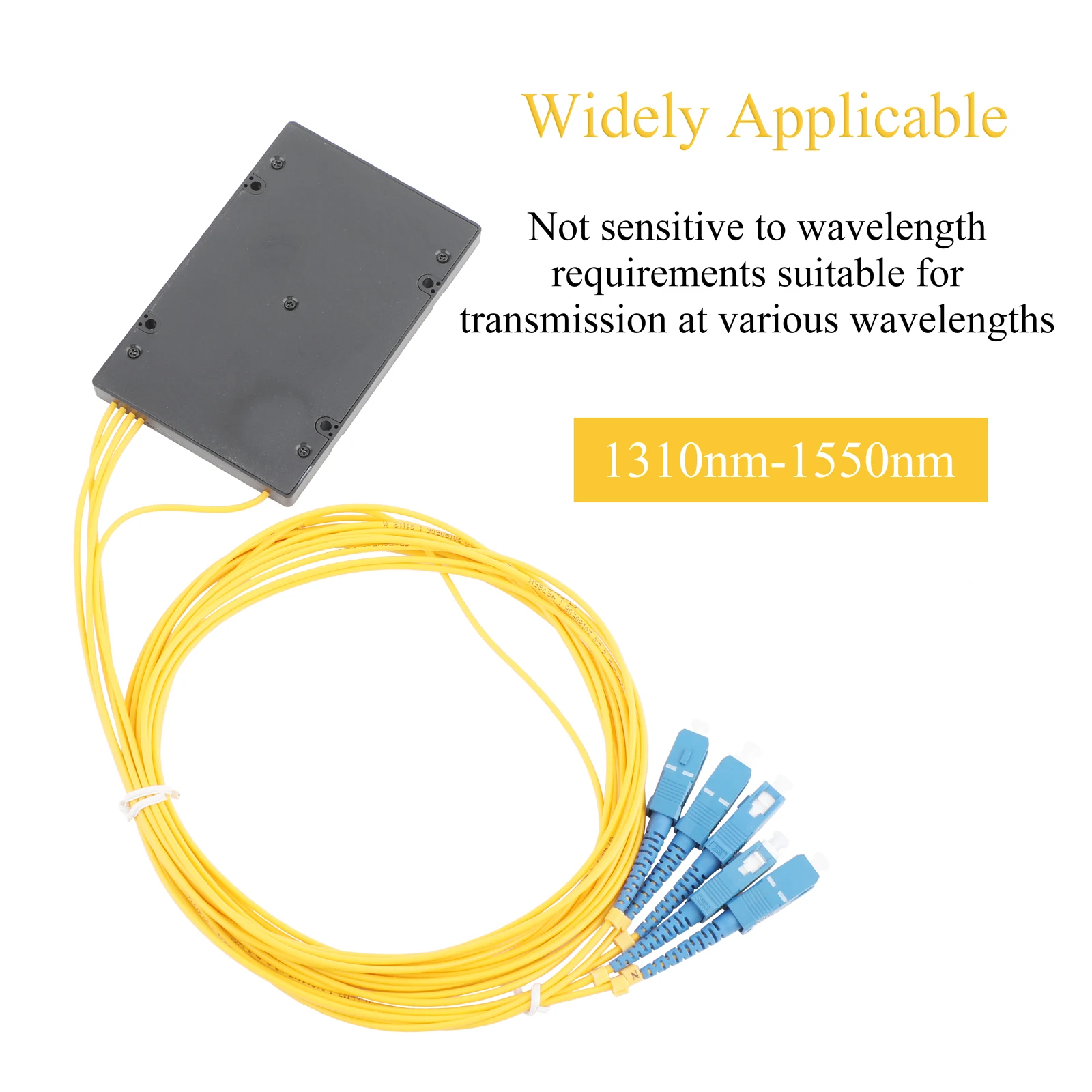 Paquete de caja de baja pérdida 1x4/8/16/32/64, divisor de fibra óptica monomodo 1310-1550nm SC/UPC FC/UPC conector 2M para FTTH y LAN - imagen 2