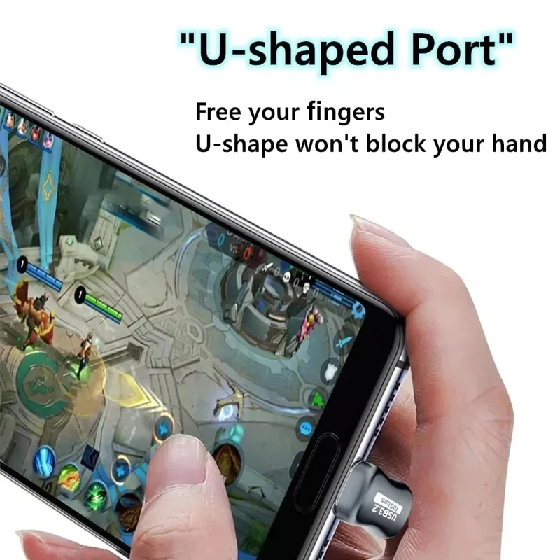 Trenza 4K @ 60Hz en forma de U USB 3,2 Gen2 datos OTG 10Gbps tipo C cargador macho hembra Audio Video PD100W 20V 5A Cable USB-C para VR - imagen 4