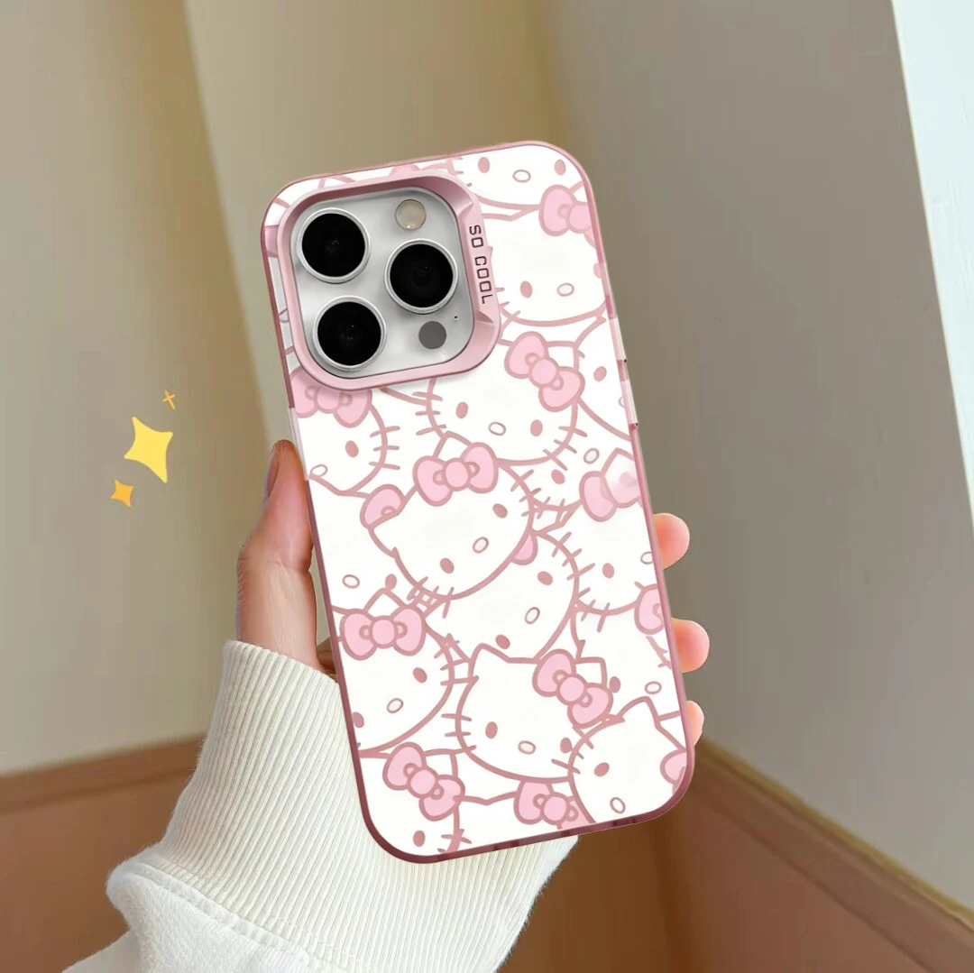 Rosa lindo Hello Kitty pulsera amor cadena funda para ONEPLUS NORD 4 3 2 ONE PLUS NORD CE 3 4 LLite 8T 9R acrílico duro Y2K cubierta - imagen 4
