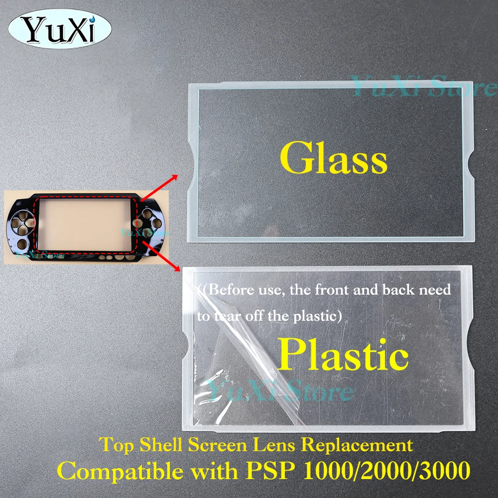 Cubierta de carcasa frontal superior para PSP1000 2000 3000, películas protectoras de carcasa frontal, reemplazo de lente de pantalla de plástico de vidrio superior, 1 ud. - imagen 5