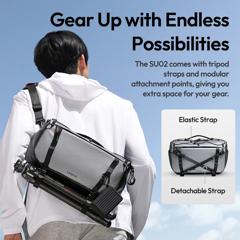 Ulanzi SU02 Bolsa cruzada para cámara de 13L con divisor extraíble para cámaras, lentes, portátiles, funda para equipaje de mano de viaje - imagen 5