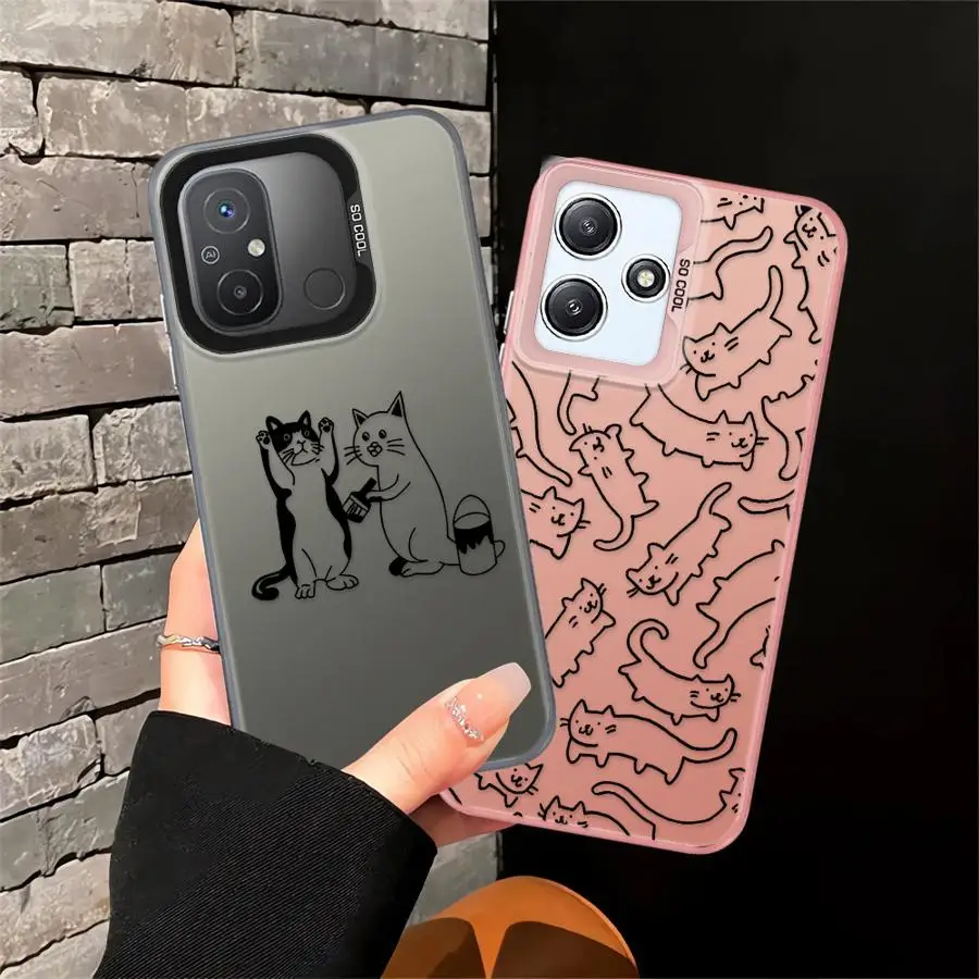 Funda trasera de teléfono para Xiaomi Redmi 13C 10C A5 12C K60 9C A1 A2 Plus 9T 14C Line Cat - imagen 5