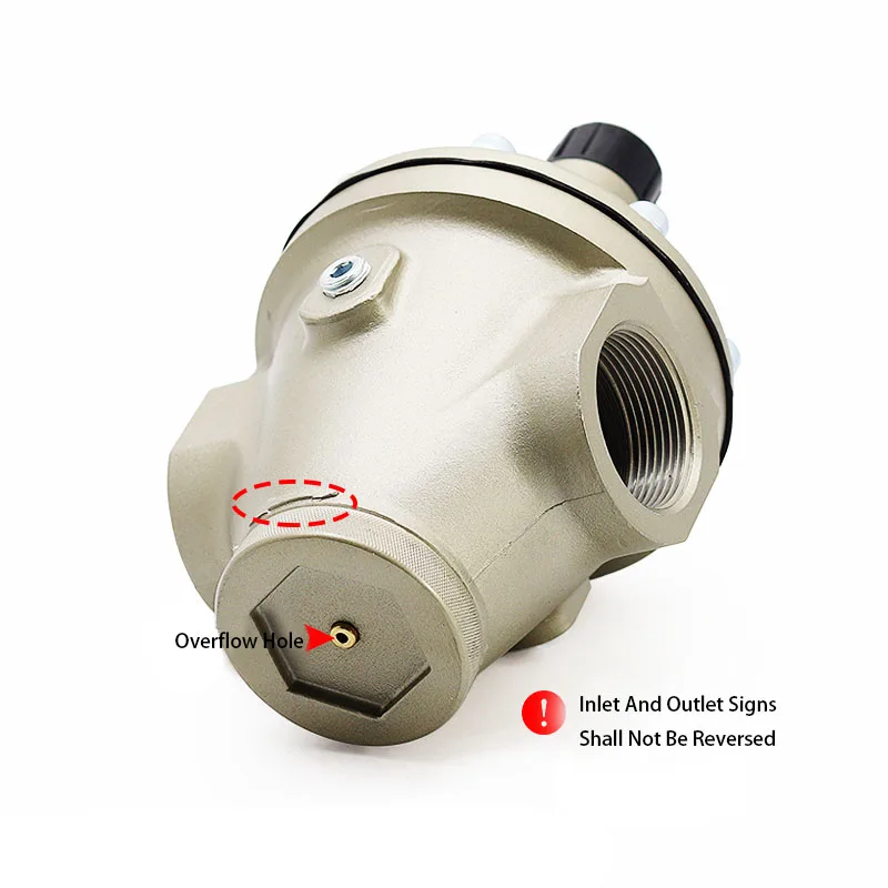 Válvula reductora de presión neumática de gran diámetro AR825-14 Válvula reguladora de presión piloto interna de AR925-20 de aire de gran flujo - imagen 4