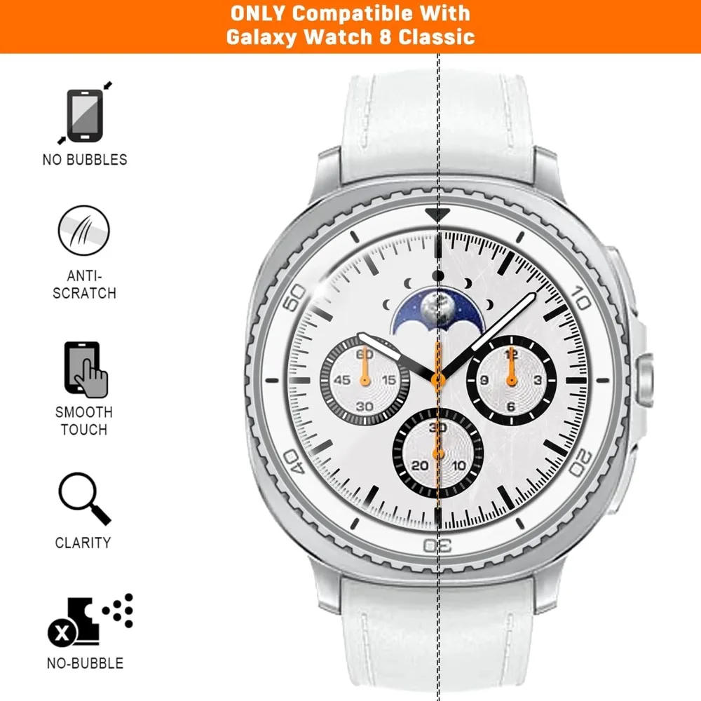 1-10 Uds 9H vidrio templado para Samsung Galaxy Watch 8 Classic 40mm 44mm 46mm Protector de pantalla de vidrio 8K Ultra-HD película antiarañazos - imagen 3