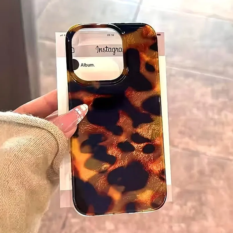 Hawksbill Style Leopard Print Phone Case for iPhone 17 Pro Max 16 15 14 13 12 11 XS X XR 7 8 se2 16 Plus 17 Air Shockproof Cover - imagen 3