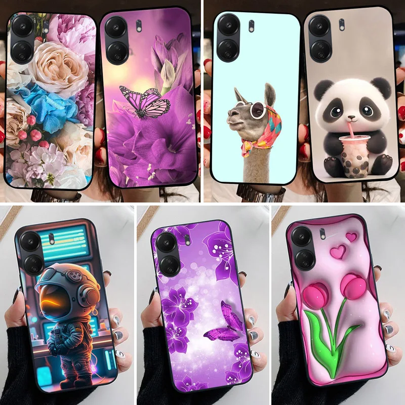 Para Xiaomi Redmi 13C funda Redmi13C Fundas traseras de silicona suave a la moda para Redmi 13c 13 C funda de teléfono Xiaomi Poco C65 etui Fundas