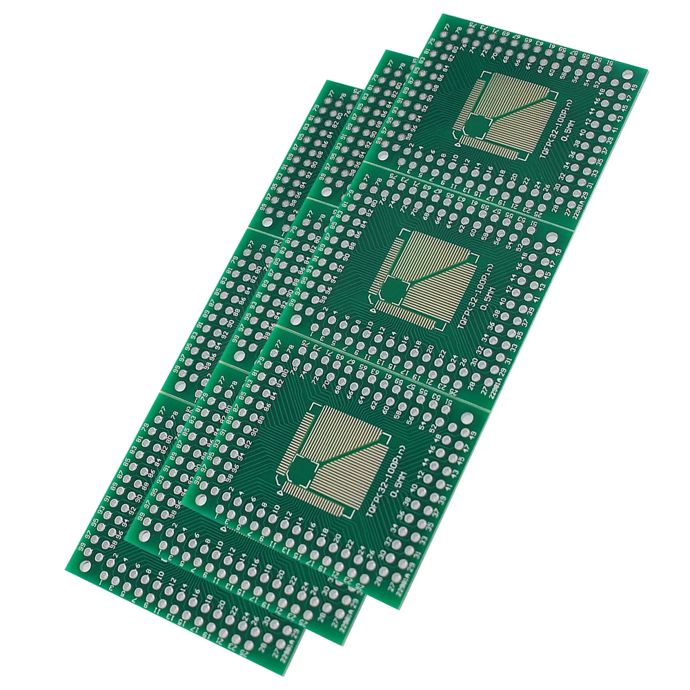 10 Uds FOFP TOFP 32 44 64 80 100 Placa adaptadora LQFP 38mm × 46mm Placa de transferencia DIP Pin adaptador de paso de placa - imagen 4