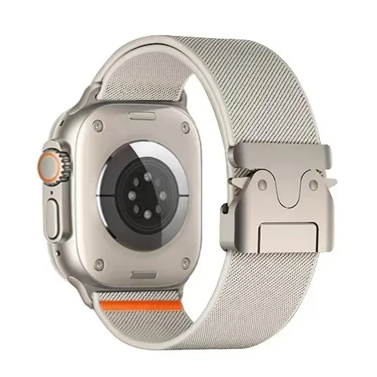 Correa de nailon para Apple Watch Ultra 2 Band 49mm 10 9 8 7 45mm 41mm 44mm 46mm 42mm pulsera elástica trenzada para IWatch Series 6 SE - imagen 5