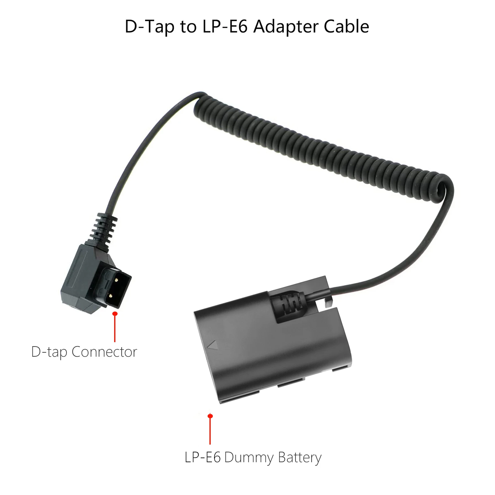 DTap-batería simulada de D-TAP a DR-E6, acoplador de CC decodificado completo para Canon EOS 5D4 5D3 5D2 60D 7D 6D 60Da 70D 80D 5DS 5DSR R5C - imagen 2