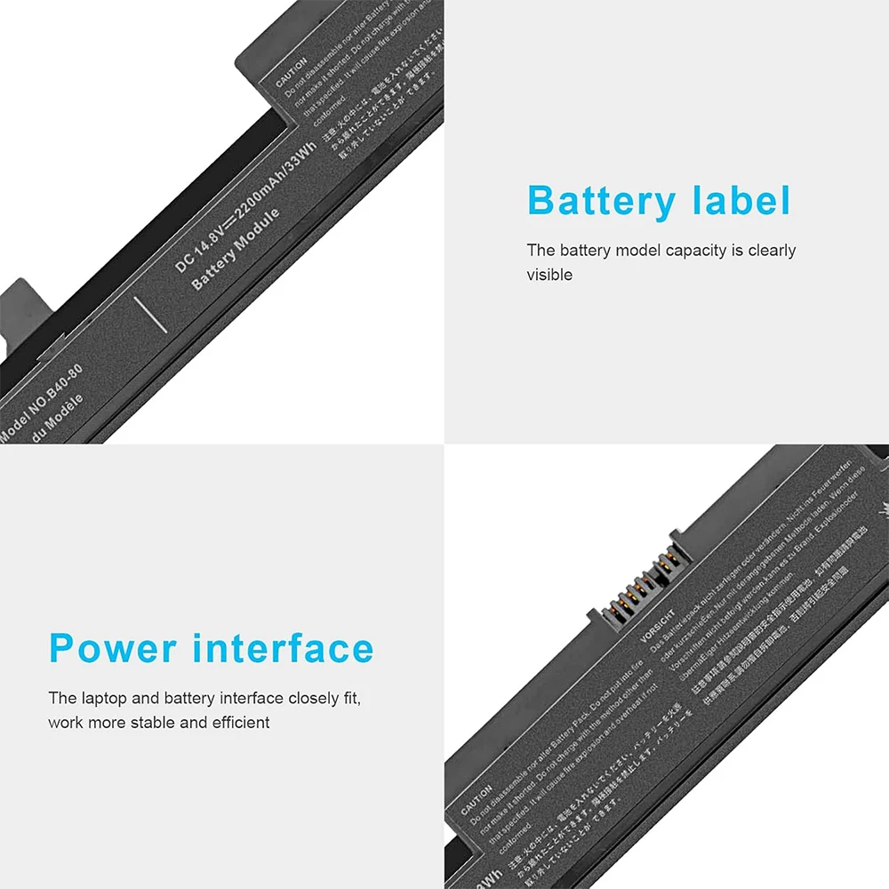 L13L4A01 L12S4E55 Batería de portátil para Lenovo N40 N50 M4400 V4400 Eraser B40 B50 B50-30 Touch B50-45 B50-70, IdeaPad N40 N40-30 N40-45 N40-70 V4 M4450 - imagen 5