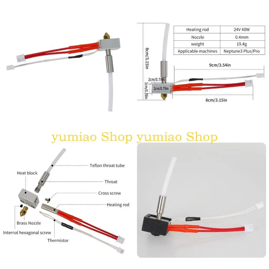587b para Neptuno 3 boquillas Hotend impresión 0.4 mm para Neptuno 3Pro/3PLUS