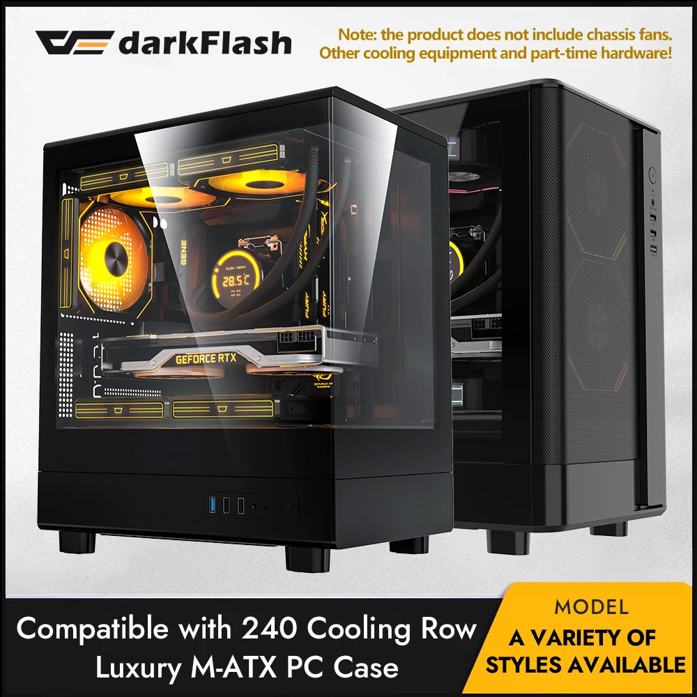 Darkflash PC caja de ordenador Gabinete Gamer soporte 240 refrigeración por agua USB3.0 malla de vidrio Nas Mini Matx ITX Diy Gaming caja de ordenador - imagen 2