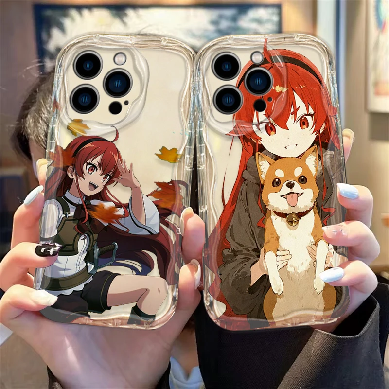 Funda de Anime Mushoku Tensei para Apple iPhone, 15, 14, 13, 12, 11 Pro, X, XR, XS, Max Plus, 8, 7 Plus, SE Wave, funda de teléfono de aceite