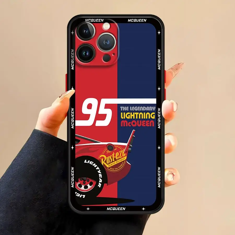 Funda para iPhone 7 8 SE 11 Pro Max 12 Mini XS X 14 XR SE 13 Pro 6s 15 Pro Max 16e 16 Pro TPU cubierta Disney Lightning McQueen - imagen 5