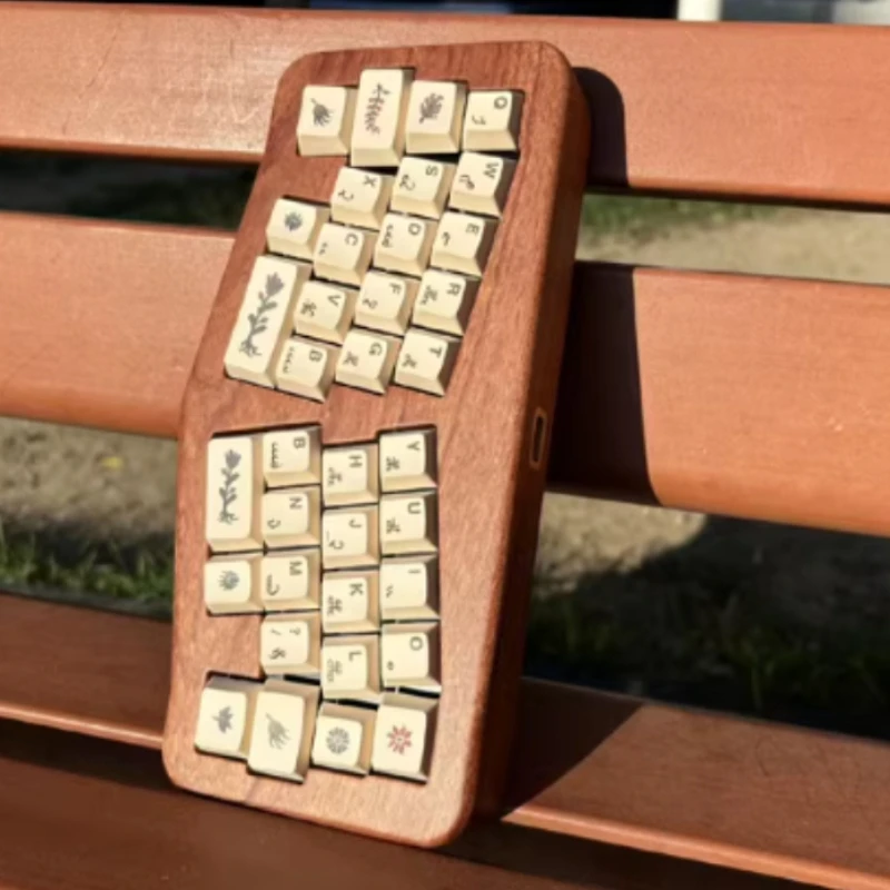 Kit de teclado mecánico Qaz Alice Walnut de 46 teclas, placa FR4 personalizada con cable, Bluetooth, teclas de cambio Lotlab de intercambio en caliente para juego de manos - imagen 3