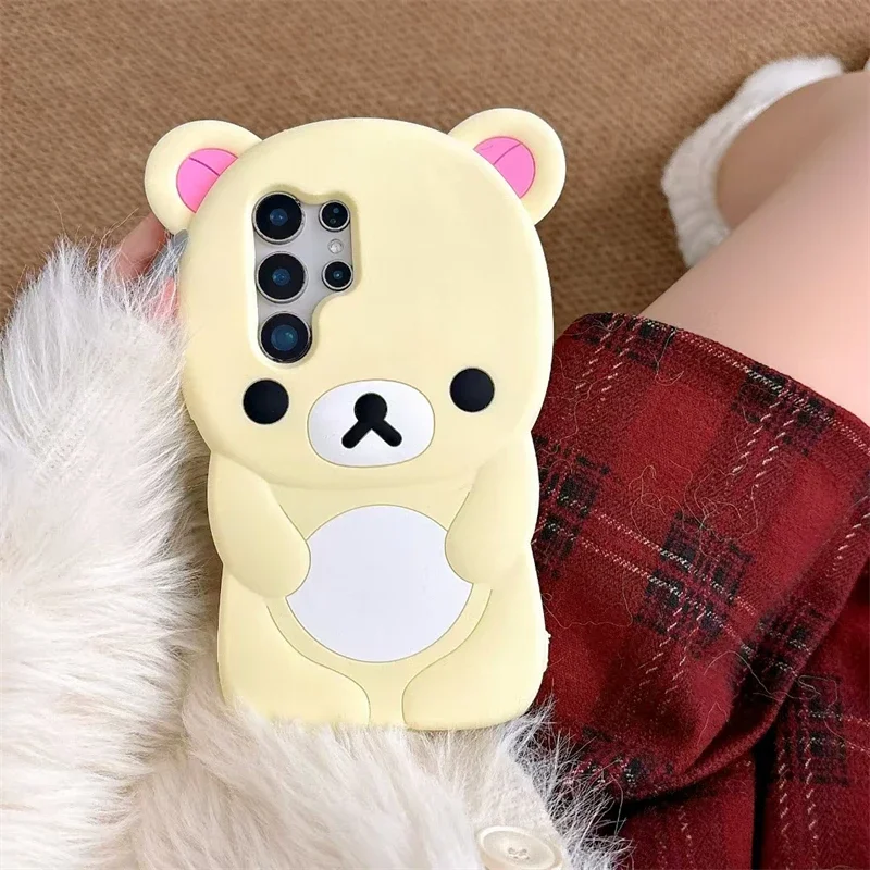 Funda de silicona suave con dibujos de animales y osos para Samsung Galaxy S25 S24 Ultra S23 Plus S25Ultra S24Ultra S24 + funda de teléfono Kawaii - imagen 3