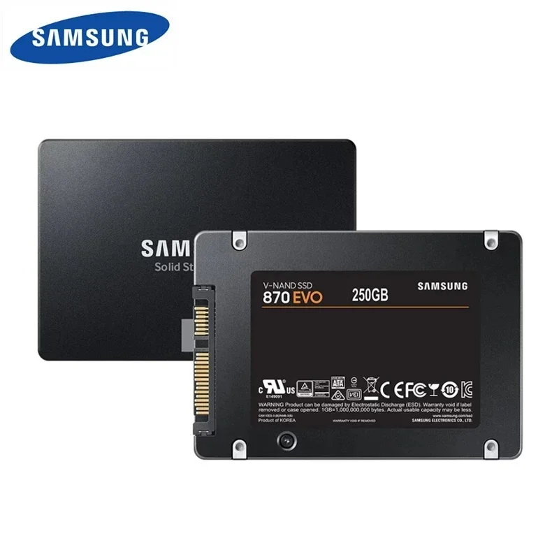 SAMSUNG-disco duro interno de estado sólido, SSD 870 EVO, 250GB, 500GB, 1TB, 2TB, HDD, SATA3, 2,5 pulgadas, portátil, PC de escritorio, MLC