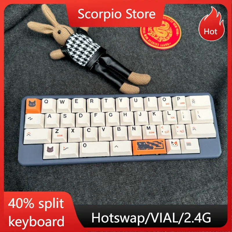 Mini teclado mecánico portátil dividido 40% personalizado 40 diseño Ultra compacto intercambiable en caliente 2,4G Kit de teclado inalámbrico dividido QMK/VIAL - imagen 2