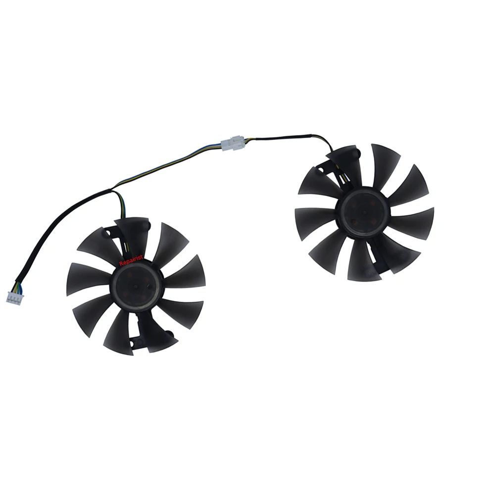 Ventilador de tarjetas gráficas,FL8015 12VB, Enfriador de GPU, para SE JI SHI SJS RX 580 8GB 2048SP Gaming White Edition,refrigeración de tarjetas de Video, Juego de 2 piezas