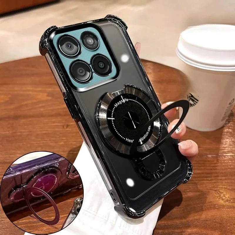 Funda con soporte magnético Magsafe transparente a prueba de golpes para Motorola MOTO Edge 60 Edge 50 Edge60 Fusion Pro Neo, funda de silicona - imagen 4