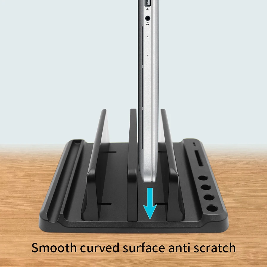 Soporte Vertical para ordenador portátil, soporte de plástico para tableta/Macbook/teléfono, base ajustable para portátil de escritorio, accesorio para ahorrar espacio para tableta - imagen 5