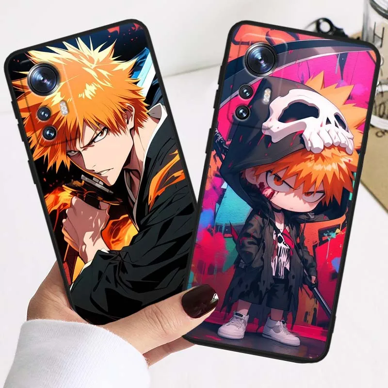 Funda Ichigo Kurosaki para Xiaomi Mi 17 15 14 14T 13 12 11 13T 12T 11T 12X Lite Ultra Pro Max 5G funda de teléfono negra - imagen 2