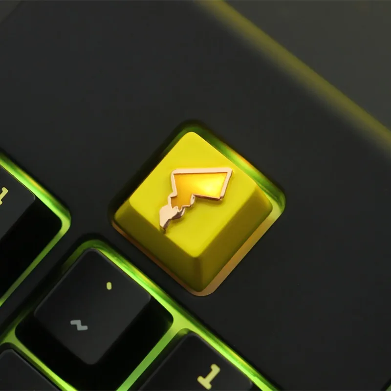 Pikachu Lconic Tail Keycaps decoración de teclado teclas de astigmatismo personalizadas consola de juegos totalmente de Metal tapas de teclado de descompresión - imagen 3