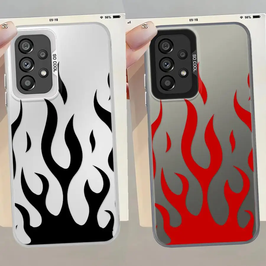 Funda trasera de teléfono para Samsung Galaxy A14 A04e A03 A11 A15 A16 A02 A13 A20s A06 A50 A12 interesante fuego