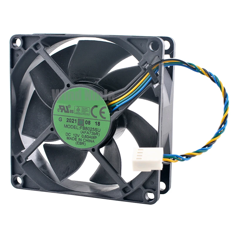 FB8025SU (AFA73bR) ventilador de refrigeración de 8cm 80mm 80x80x25mm DC12V 0.60A 4PIN 4500rpm ventilador de refrigeración de alta velocidad para CPU de chasis de servidor - imagen 4