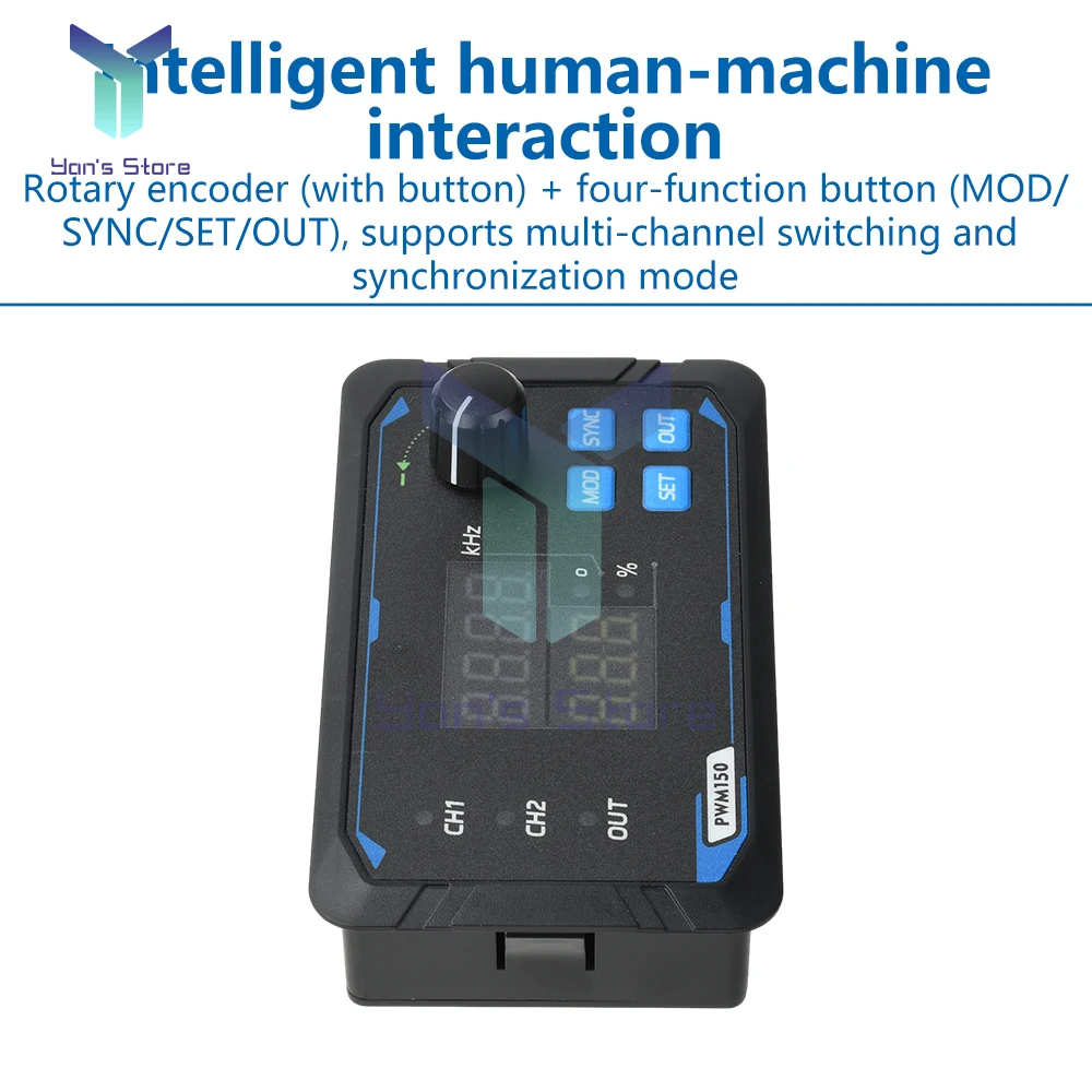 Nuevo generador de señal de doble canal PWM150 para servomotor, medidor de frecuencia, DC5-24V de frecuencia de pulso de onda cuadrada ajustable - imagen 4