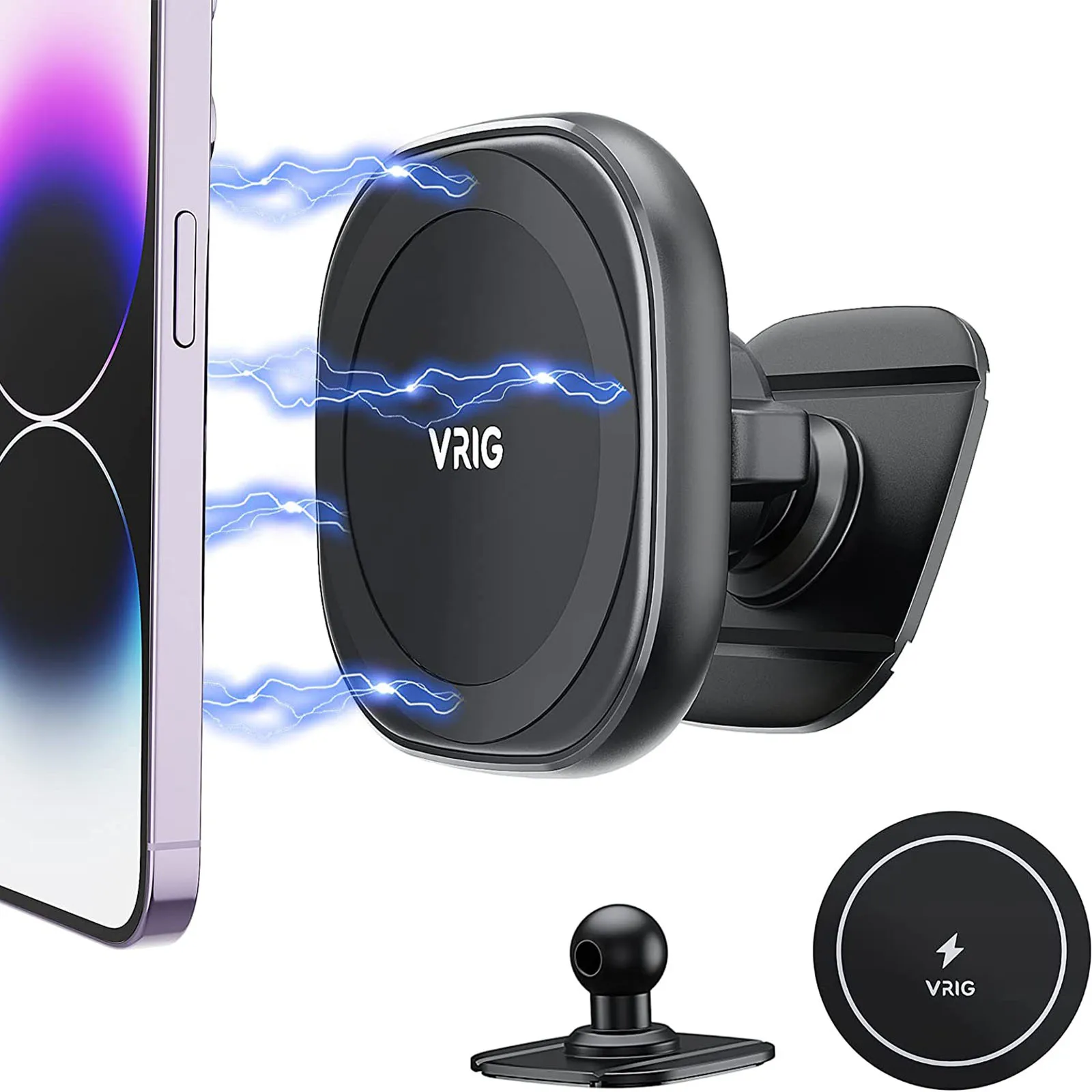 VRIG-soporte magnético de teléfono para coche MagSafe, imanes fuertes para iPhone 14, 13, 12, 11, HUAWEI, Samsung y Xiaomi