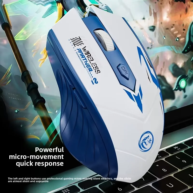 Ratón inalámbrico recargable de 2,4 Ghz, ordenador para videojuegos, Bluetooth, 1600DPI, ergonómico, para PC, oficina y portátil - imagen 4
