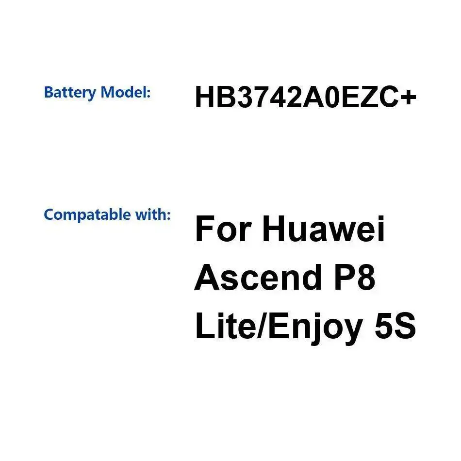 Para Huawei Ascend P8 Lite Enjoy 5S batería de teléfono móvil duradera de larga duración 2200Mah HB3742A0EZC +