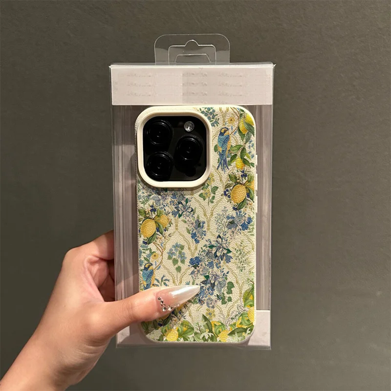 Funda de teléfono con patrones florales de limón para IPhone 16 Pro Max, fundas para iPhone 15 14 13 12 11 16E XS Max XR X XS 16 Plus, funda con estampado de lichi - imagen 3