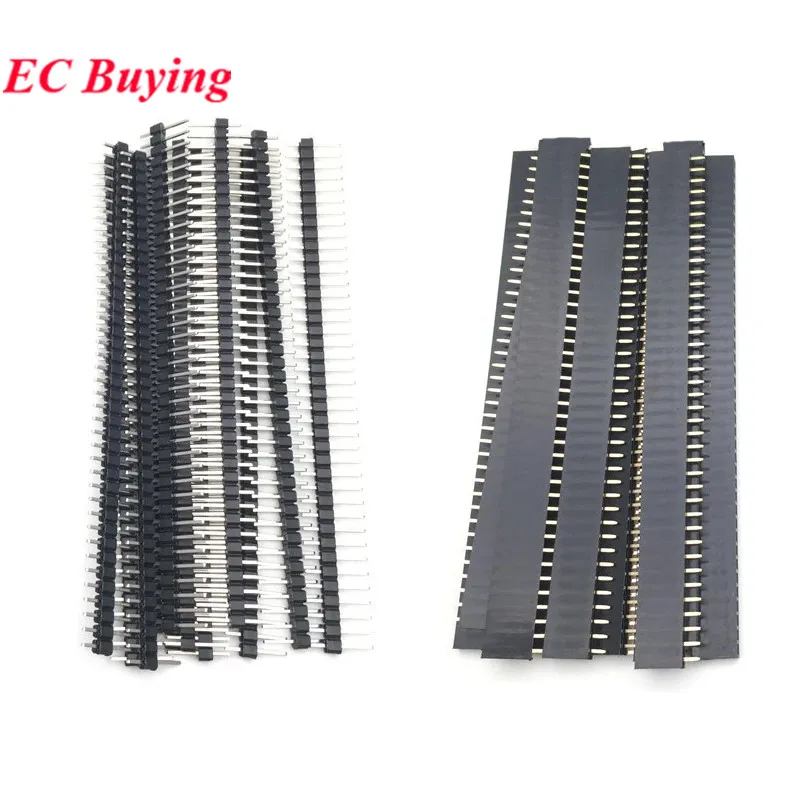 1-10 Uds. Pin de una sola fila doble 2,54 MM espaciado 1X40P 2X40P conector de aguja doblada recta aguja curva especial 17MM 21MM de longitud - imagen 2