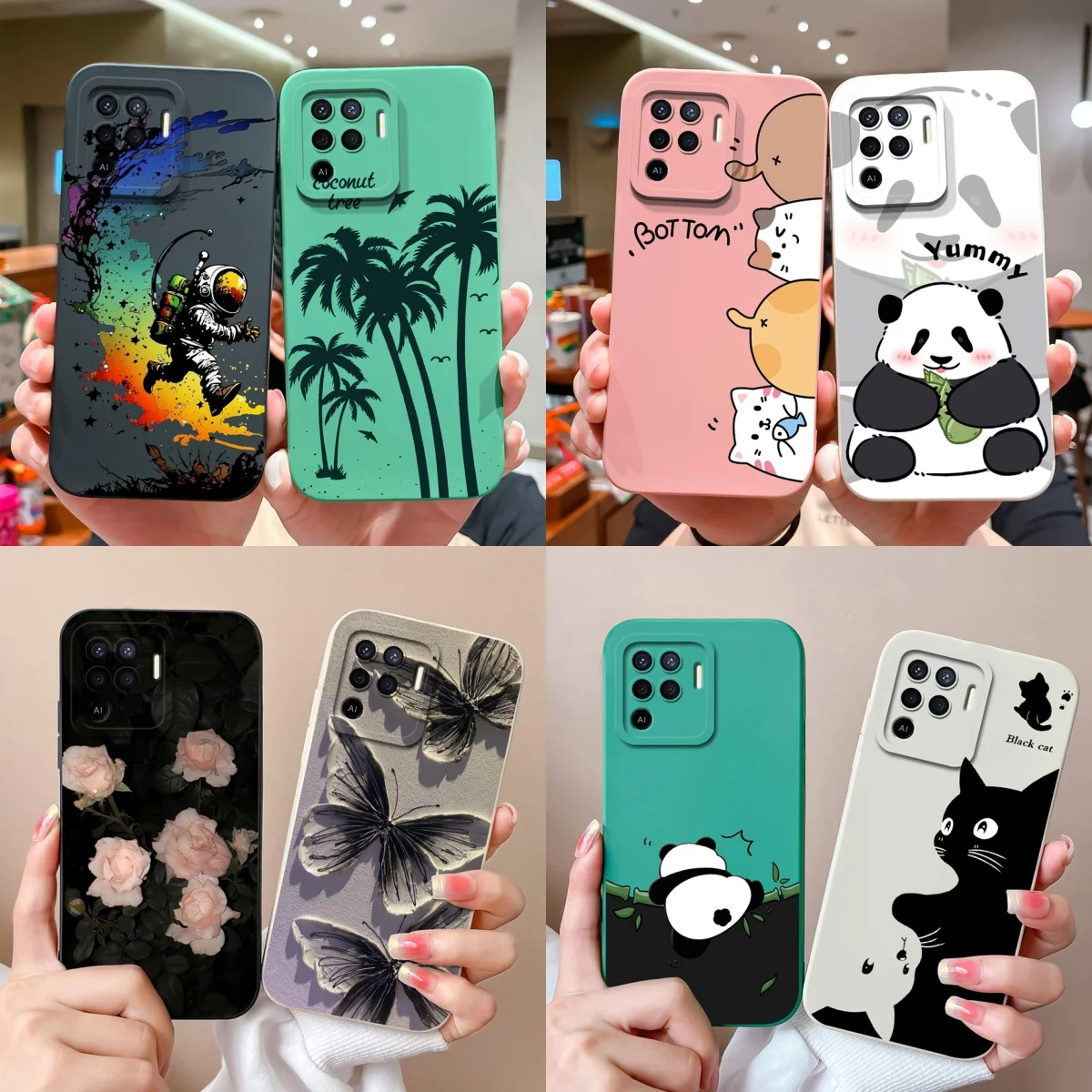 Para Oppo Reno 5F 5 Lite 5Z 5K funda bonita diseño protección completa carcasa de teléfono para Oppo Reno5 5G fundas traseras de silicona líquida suave