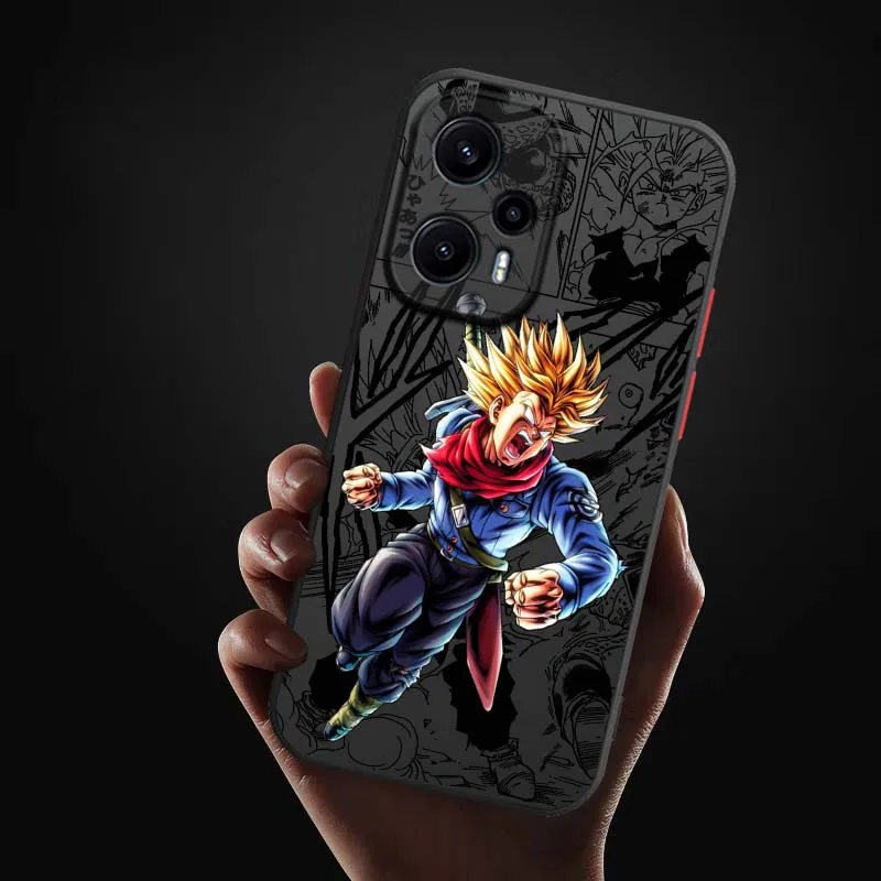 D-Dragon Ball Trunks Saiyan para Xiaomi Poco X6 X5 X4 M6 M5 F6 F5 C65 Pro GT 5G funda de teléfono translúcida esmerilada - imagen 5