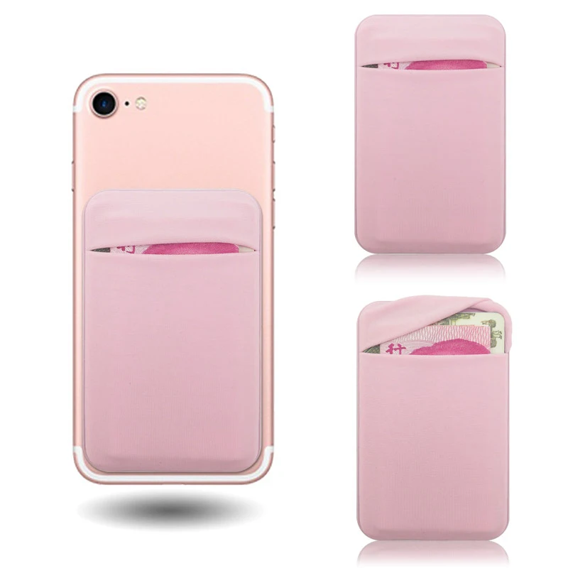 Funda elástica de Lycra adhesiva para teléfono móvil, cartera, tarjetero de identificación de crédito, bolsillo adhesivo en 3M - imagen 2