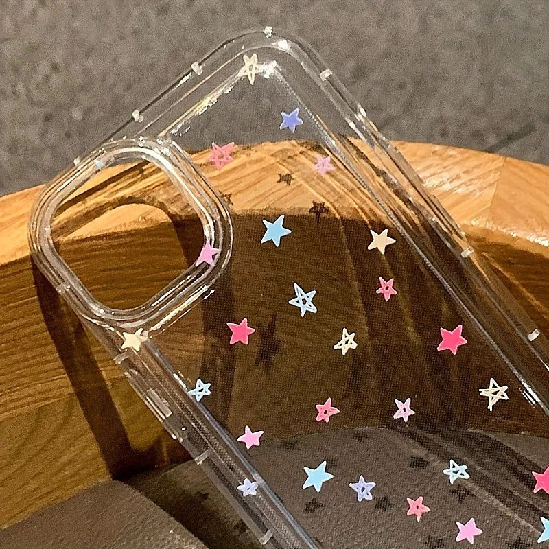 Funda blanda con pequeñas estrellas y flores para iPhone 16 16e 14 13 11 15 Pro Max 12 Mini XS XR X 8 7 Plus SE2022 13Pro, funda de Airbag anticaída - imagen 2
