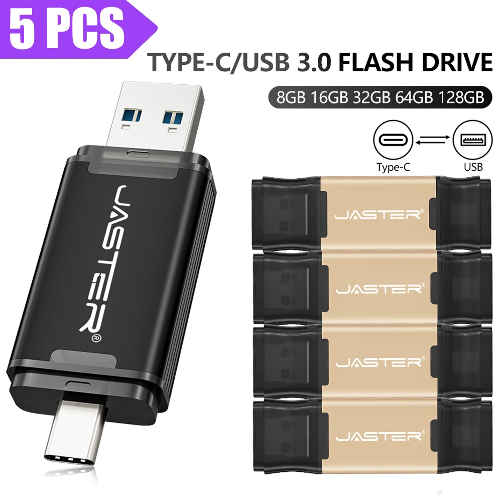 5 unids/lote PenDrive de Metal 64GB capacidad Real USB 3,0 Flash Drive 32GB impermeable Metal USB 3,0 Stick 16GB memoria Flash Sticks 8GB
