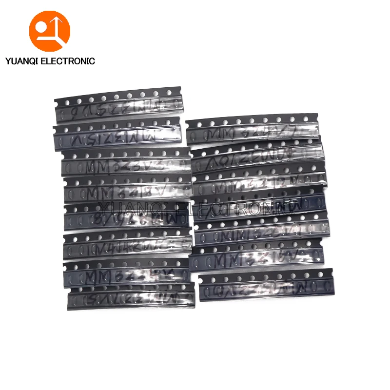 Kit surtido de diodos Zener SMD de 150 Uds., 0,2 W, SOD-323 0805 3V-24V 1N4148, 15 valores cada uno, 10 Uds., juego de muestras DIY - imagen 3