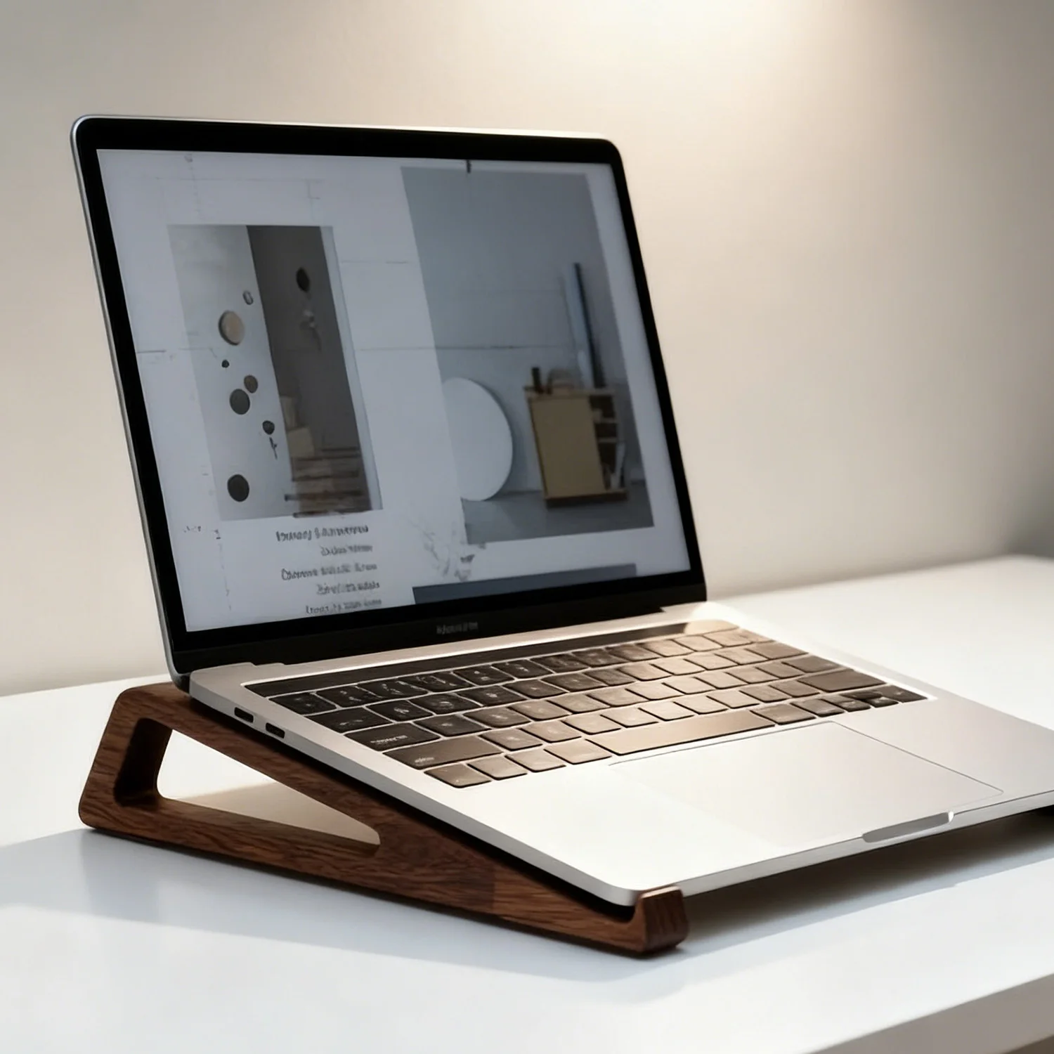 Soporte de madera antideslizante para ordenador portátil, soporte para Macbook Pro Air Lenovo, portátiles, disipación de calor, soporte elevado - imagen 4