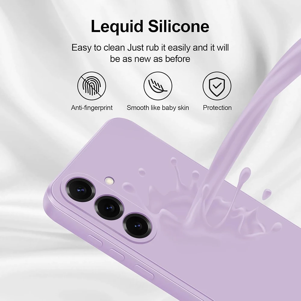 Funda blanda cuadrada de silicona para Samsung Galaxy S25 Edge S24 S23 S21 S20 FE S22 Ultra Plus, funda trasera mate de lujo, Fundas - imagen 3